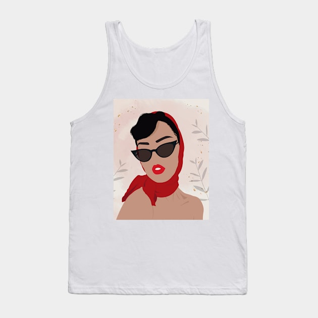 Woman abstract portrait minimalist Tank Top by PaulrommerArt